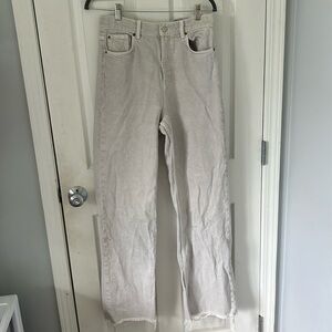 Zara The 90s Full Length Jeans in Cream/White